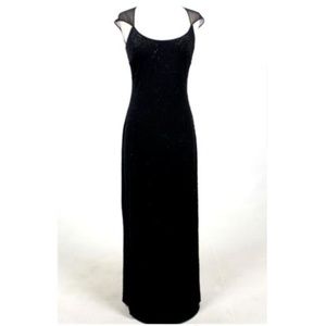 NWT Rimini Maxi Black Bead Embroidered Sheer Dress